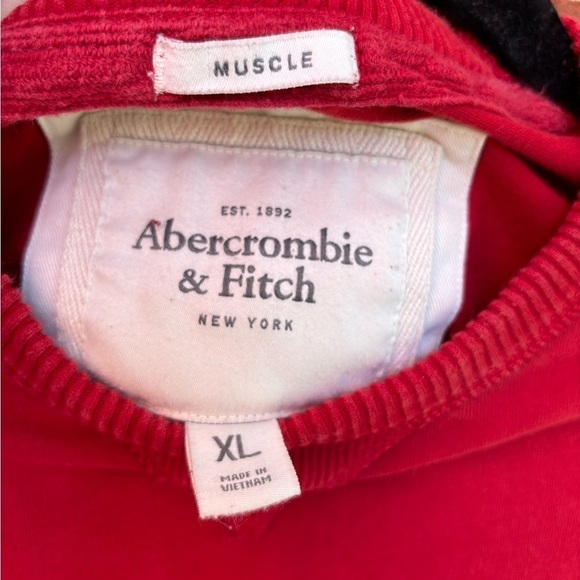 Abercrombie & Fitch Muscle Youth XL Red Long Sleeve Pullover Shirt - Picture 4 of 7